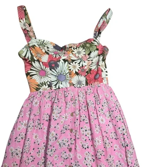 Agua Bendita Alani Maxi Dress in Bloom Floral Patchwork Size S NWT